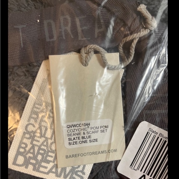 Barefoot Dreams CozyChic Pom Pom Beanie Hat & Scarf Gift Set Carbon Black NWT main image 14